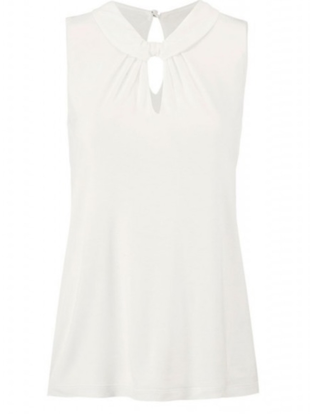 Sleeveless Keyhole Neck Tank Top - White